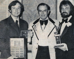 The original Thomas (left) and Bruce (right) receiving the Dissinger Trophy in 1976.
